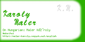 karoly maler business card